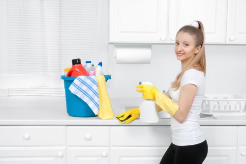 Waste and reusable items separated during house clearance in Wimbledon