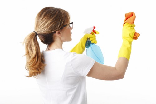 Staff reviewing safety steps before a carpet cleaning job